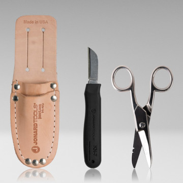 Jonard TK-400 - набор ножа и ножниц в кожаном чехл...