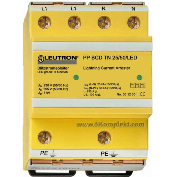 LEUTRON LE-385-070 Ограничитель перенапряжений (УЗИП) PP BCD TN 25/50FM-350