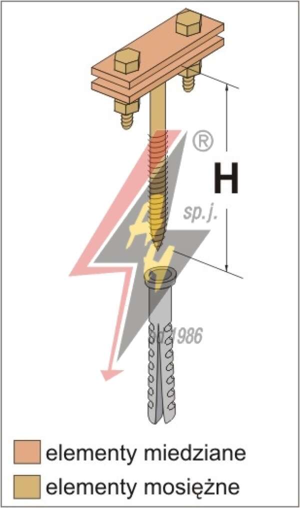 AH Hardt AH-06182 - Универсальный держатель, L=12 cm, B до 50 mm, вкручивающийся, медь/латунь