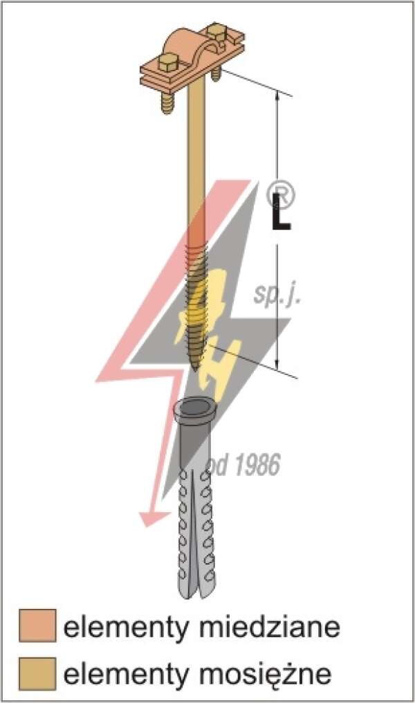 AH Hardt AH-07142 - Держатель проволоки , L=25 cm, вкручиваемый, проволока Ø 5-10 mm, медь/латунь