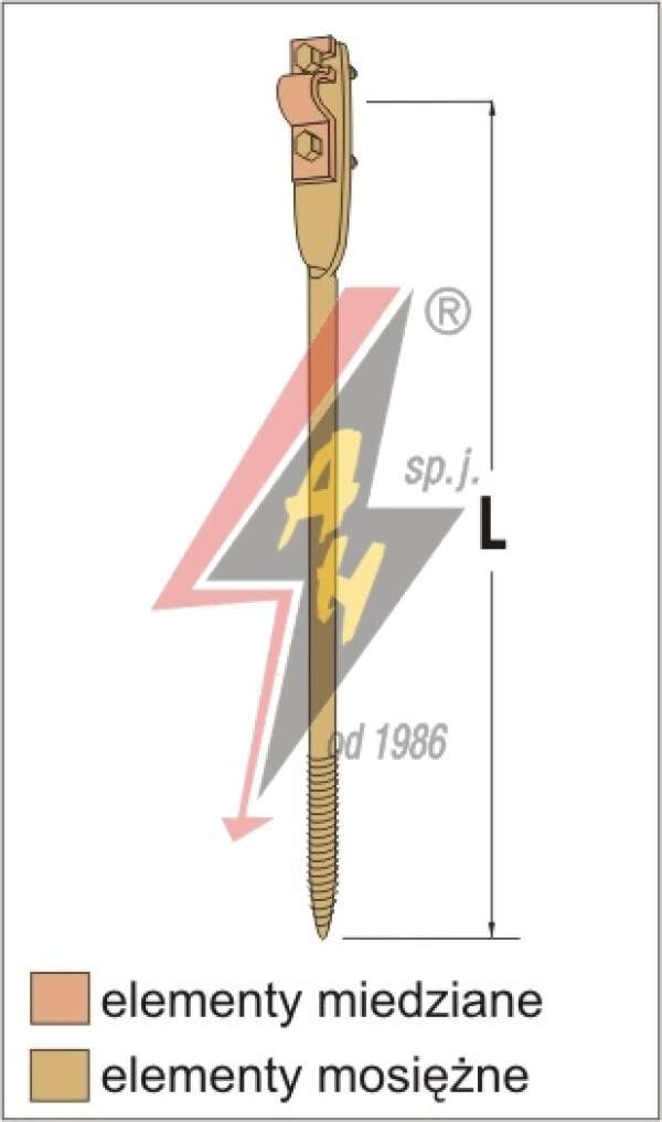 AH Hardt AH-07322 - Держатель проволоки , L=12 cm, вкручиваемый, проволока Ø 5-10 mm, медь/латунь