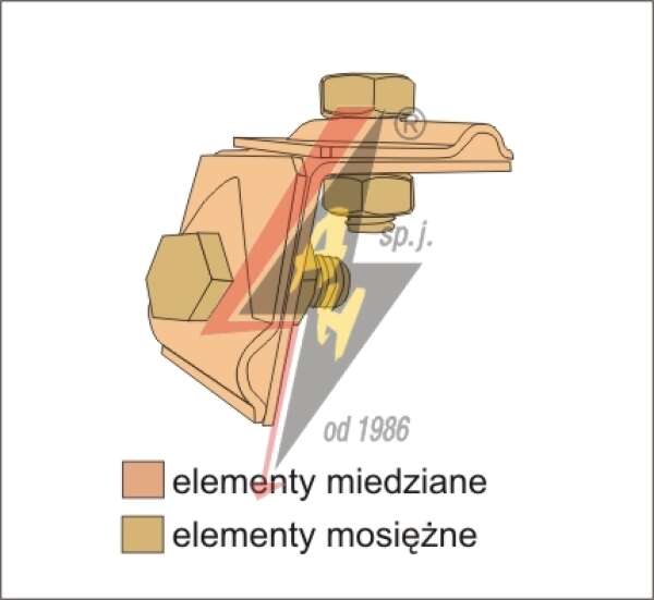 AH Hardt AH-08102 - Держатель на металлический лист, H=4 cm, проволока Ø 5-10 mm, медь/латунь