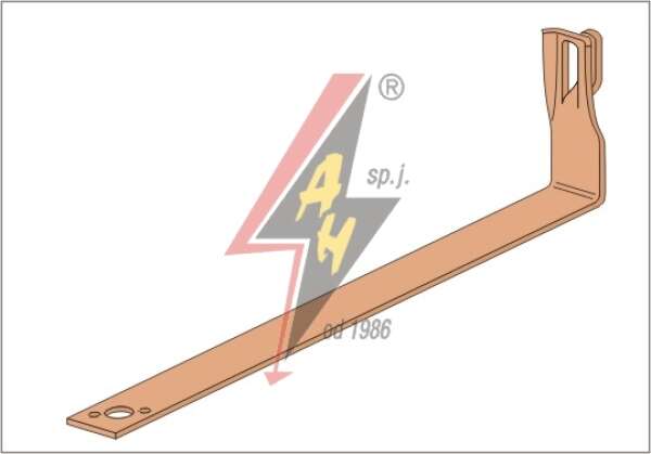 AH Hardt AH-09012 - Держатель для черепицы, L=38 cm, H=10 cm, проволока Ø 5-8 mm, медь/латунь