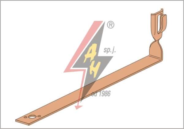 AH Hardt AH-09022 - Держатель для черепицы, L=38 cm, H=10 cm, проволока Ø 5-8 mm, медь/латунь