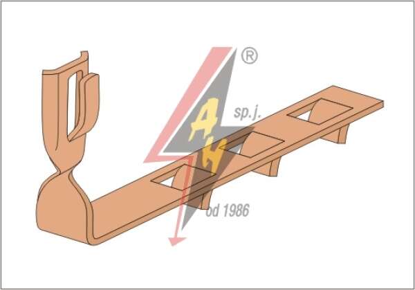 AH Hardt AH-09102 - Держатель для черепицы, L=14 cm, H=10 cm, проволока Ø 5-8 mm, медь/латунь