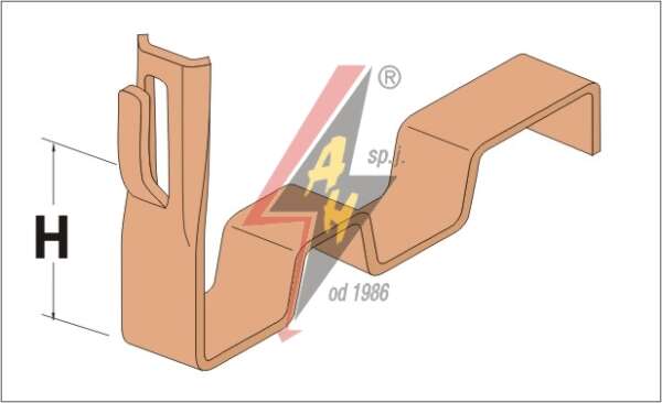 AH Hardt AH-09252 - Держатель для черепицы, H=10 cm, проволока Ø 5-8 mm, медь/латунь