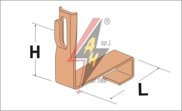 AH Hardt AH-09292 - Держатель для черепицы, L=10 cm, H=10 cm, проволока Ø 5-8 mm, медь/латунь