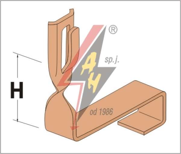 AH Hardt AH-09302 - Держатель для черепицы, L=10 cm, H=10 cm, проволока Ø 5-8 mm, медь/латунь