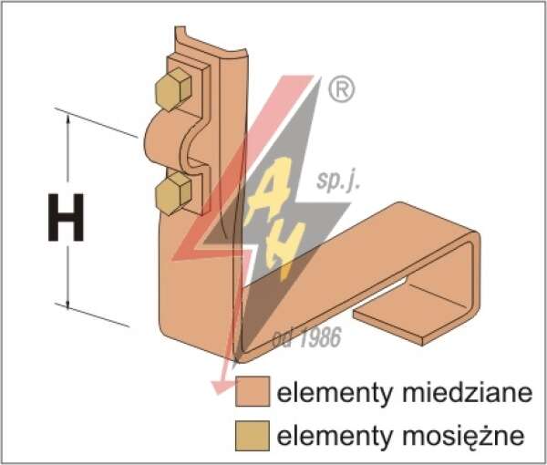 AH Hardt AH-09312 - Держатель для черепицы, L=10 cm, H=10 cm, проволока Ø 5-10 mm, медь/латунь