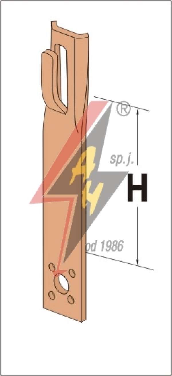 AH Hardt AH-11012 - Держатель прямой, H=6 cm, проволока Ø 5-8 mm, медь/латунь