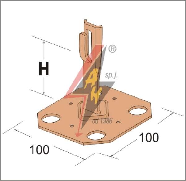 AH Hardt AH-12102 - Держатель с крепежом на клей,, H=15 cm, проволока Ø 5-8 mm, медь/латунь