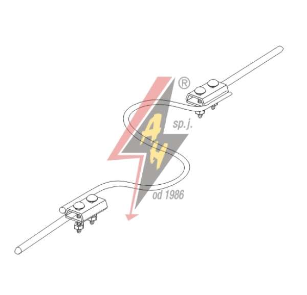 AH Hardt AH-33013 - Сочетание смещения, (гибкое) 2xM8x20 (x2), проволока Ø 5-8mm, сталь нерж.