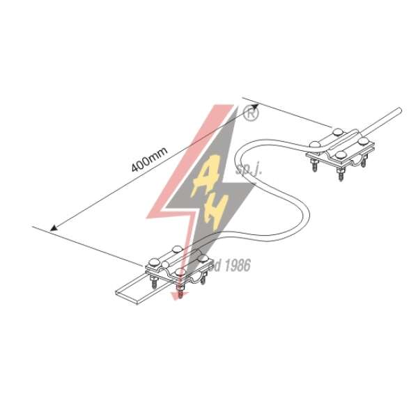 AH Hardt AH-33023 - Сочетание смещения, (гибкое) 4xM8x20 (x2), проволока Ø 5-12 mm, B до 40 mm, сталь нерж.