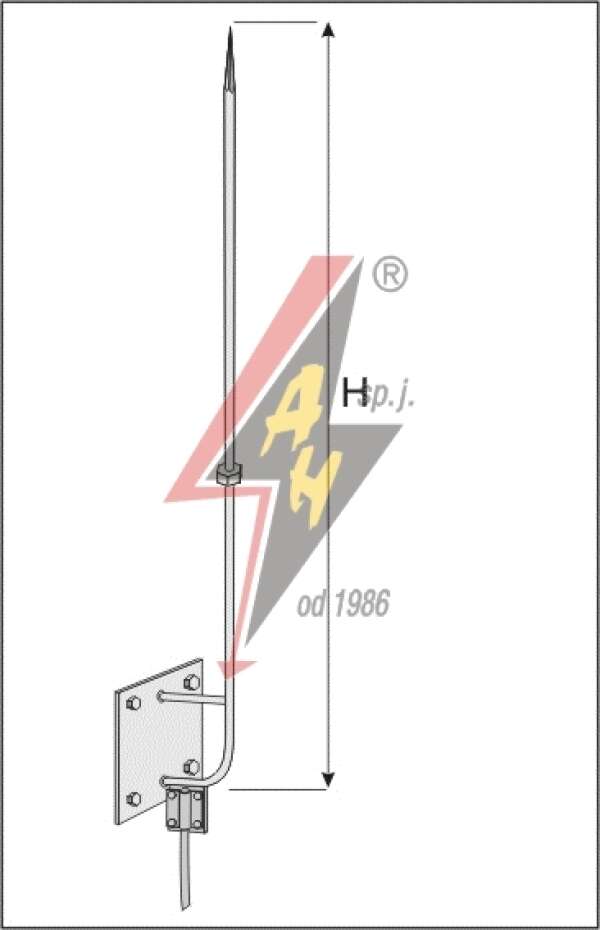 AH Hardt AH-27381 - Шпиль на дымоход, (горячего оцинкования) H=2400 mm, составной