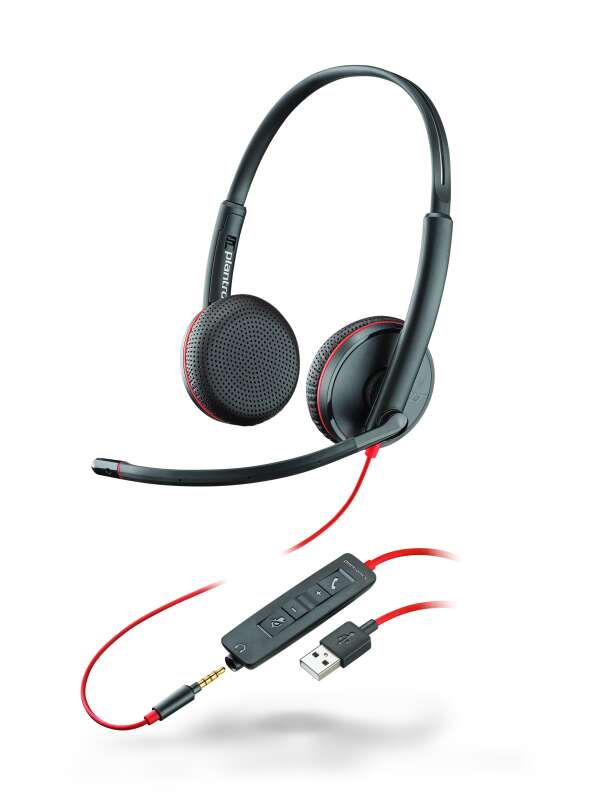 Plantronics BlackWire C3225-A - проводная гарнитура (стерео, jack 3.5/USB-A)