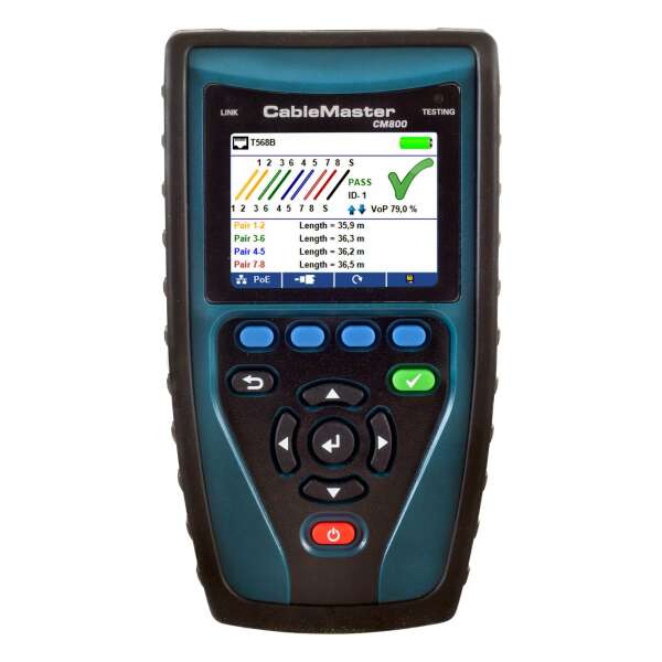 Softing CableMaster 800 (CM800) - сетевой тестер витой пары RJ45/12/11 и коаксиального кабеля (с определением длины, метод TDR)